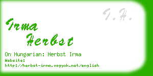 irma herbst business card